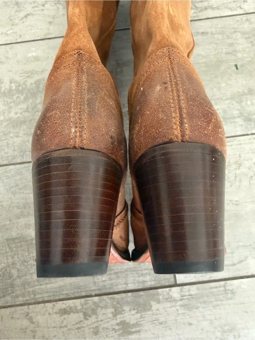 Frye Vintage Jane Camel/Brown Suede Womens 8.5 Riding Boots